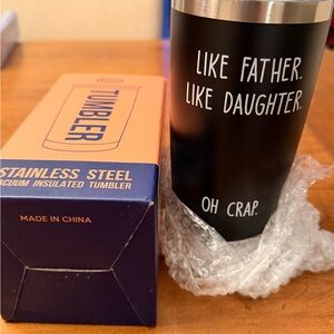Black Stainless Steel Tumbler with Humorous Text